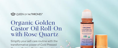 Less Mess, More Glow: Organic Castor Oil With Rose Quartz Roll-On