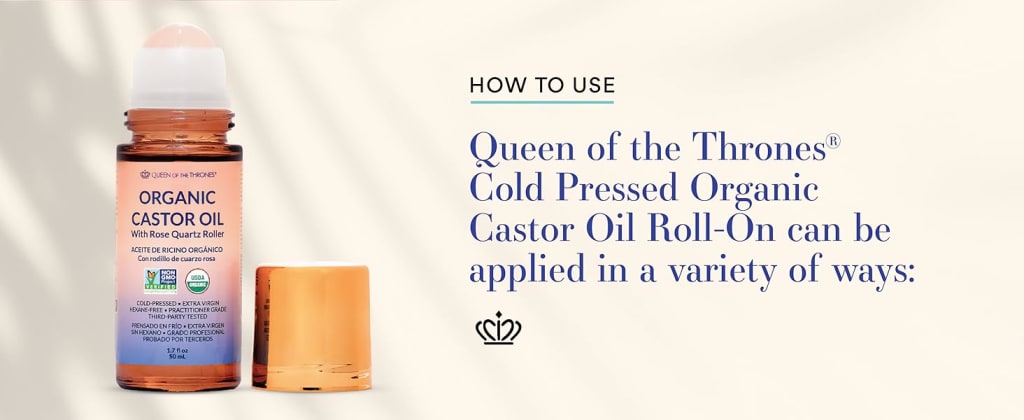 Less Mess, More Glow: Organic Castor Oil With Rose Quartz Roll-On
